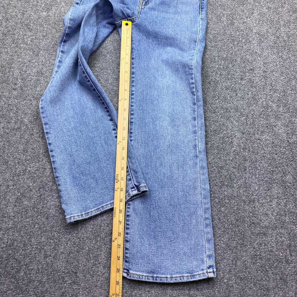 Levis High Waisted Crop Flare Jeans Light Wash Blue Denim Sz 25 Grunge Retro - Picture 3 of 11